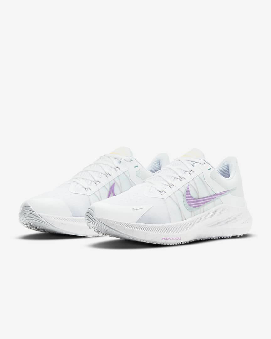 Nike Zoom Winflo 8 Running Shoes in White CW3421-102 - product image from the listing.