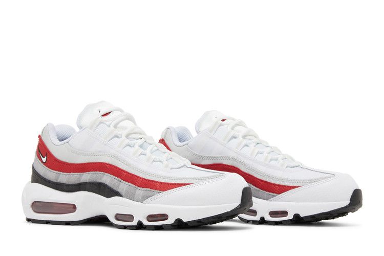 Nike Air Max 95 White Varsity Red Particle in Gray - product image from the listing.