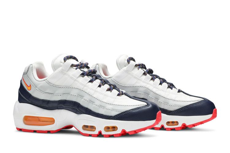 Women's Nike Air Max 95 Midnight Navy Pure Platinum Laser Orange - product image from the listing.