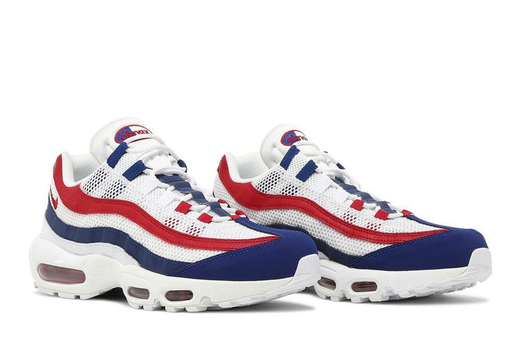 Nike Air Max 95 White Deep Royal Blue Gym in Red - product image from the listing.