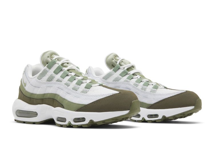Nike Air Max 95 White Medium Olive Oil in Green - product image from the listing.