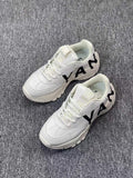 White Chunky Letter-Detail Low-Cut Sneakers - product image from the listing.