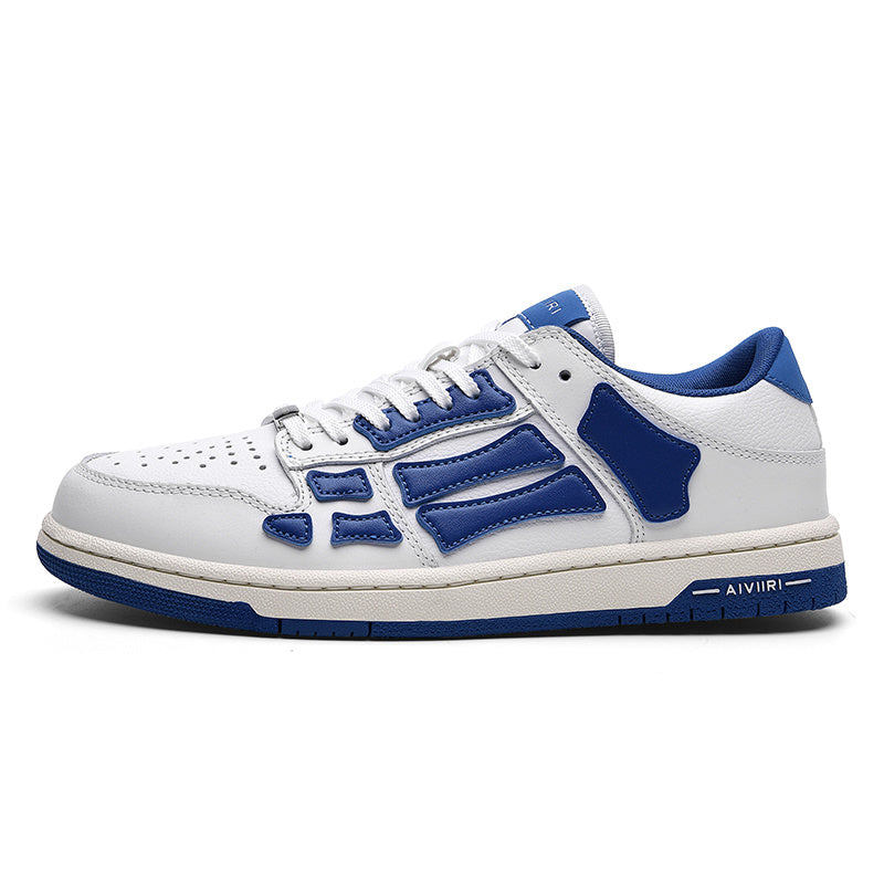 White Low-Top Sneakers in and Blue MFS003-123 - product image from the listing.