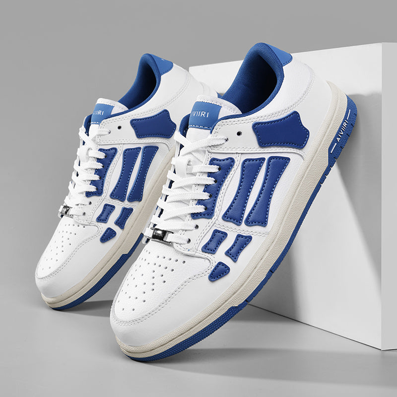 White Low-Top Sneakers in and Blue MFS003-123 - product image from the listing.