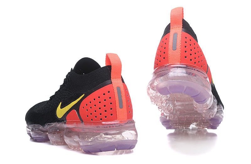 Nike Air VaporMax Flyknit 2 Sneakers in Black and Yellow - product image from the listing.