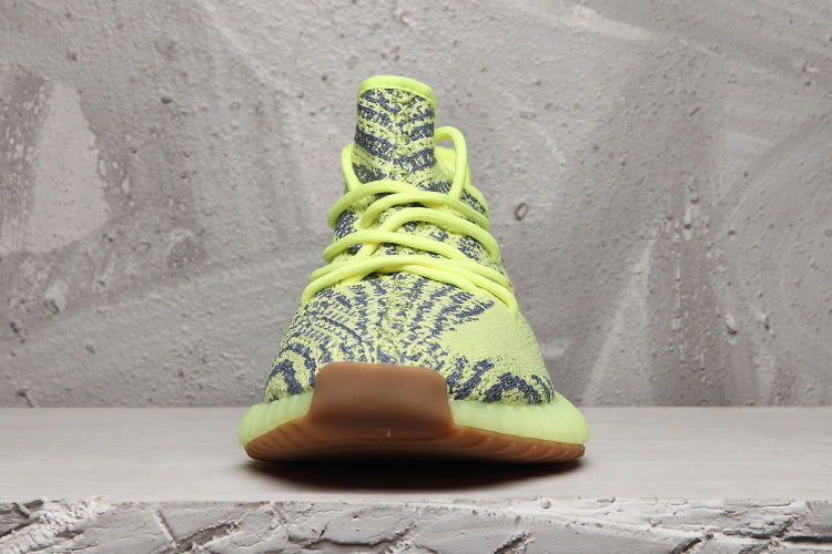 Lime Green and Brown Adidas Yeezy Boost 350 V2 Sneaker - product image from the listing.