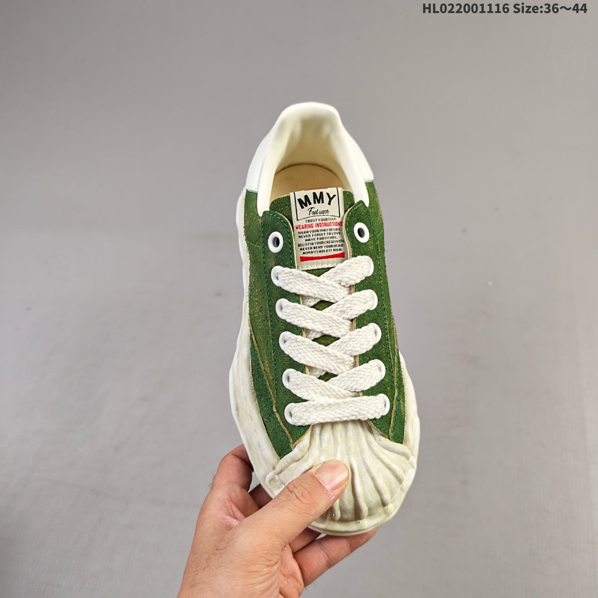 Maison Mihara Yasuhiro Blakey Sneakers in Green - product image from the listing.