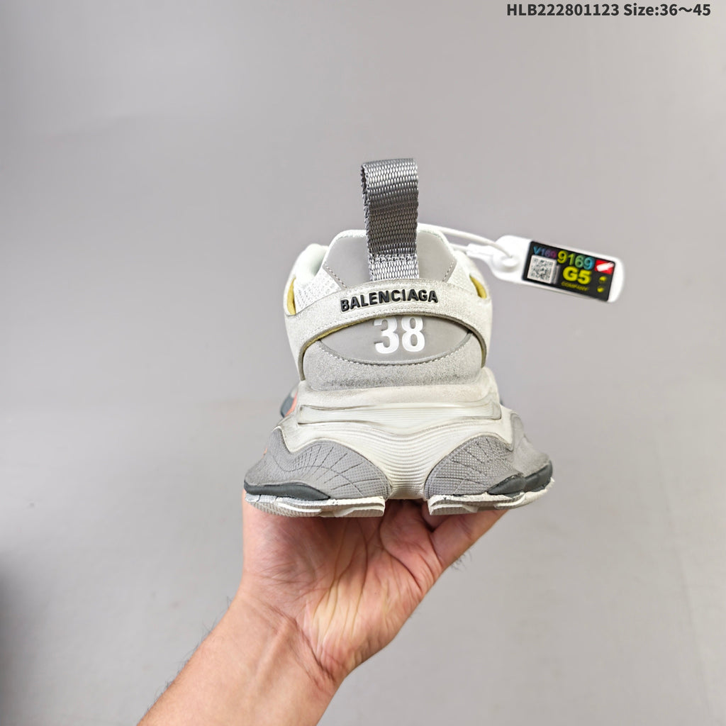 Gray and White Balenciaga Monday Low-Top Sneakers - product image from the listing.
