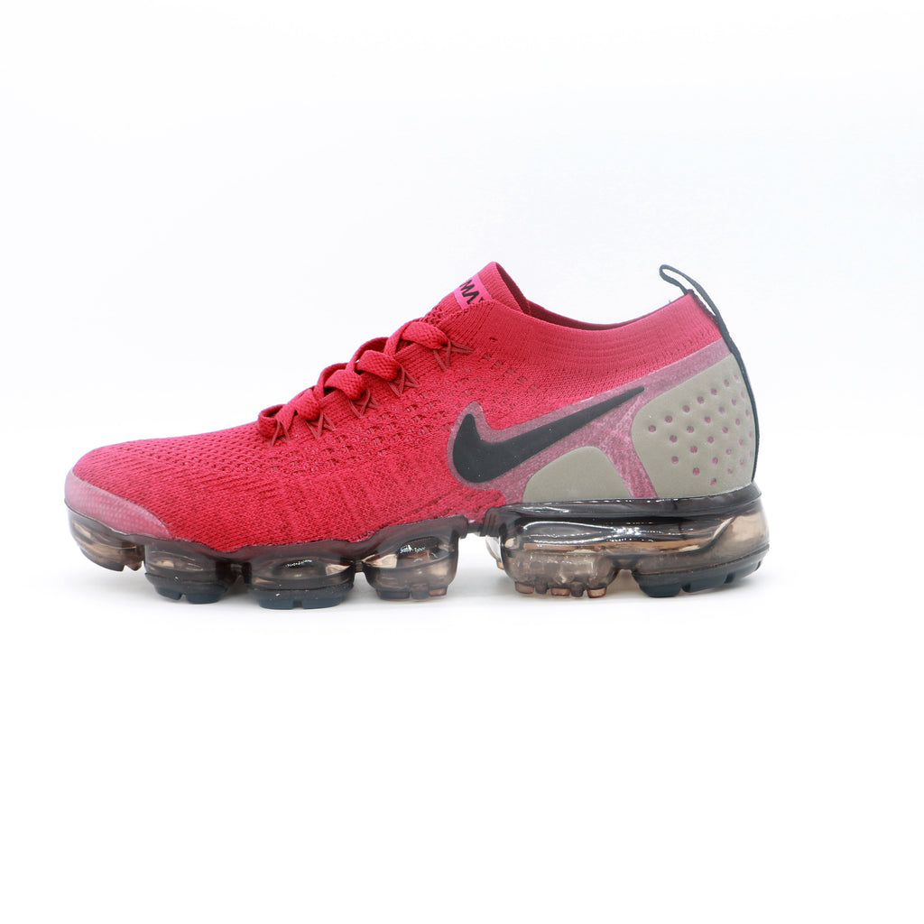 Nike Air VaporMax Red Flyknit Trainers - product image from the listing.