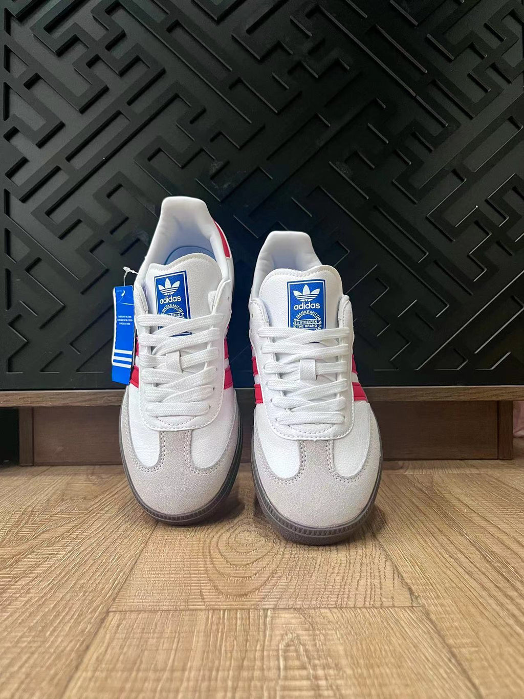 adidas Samba Trainers White Pink Gum Sole - product image from the listing.