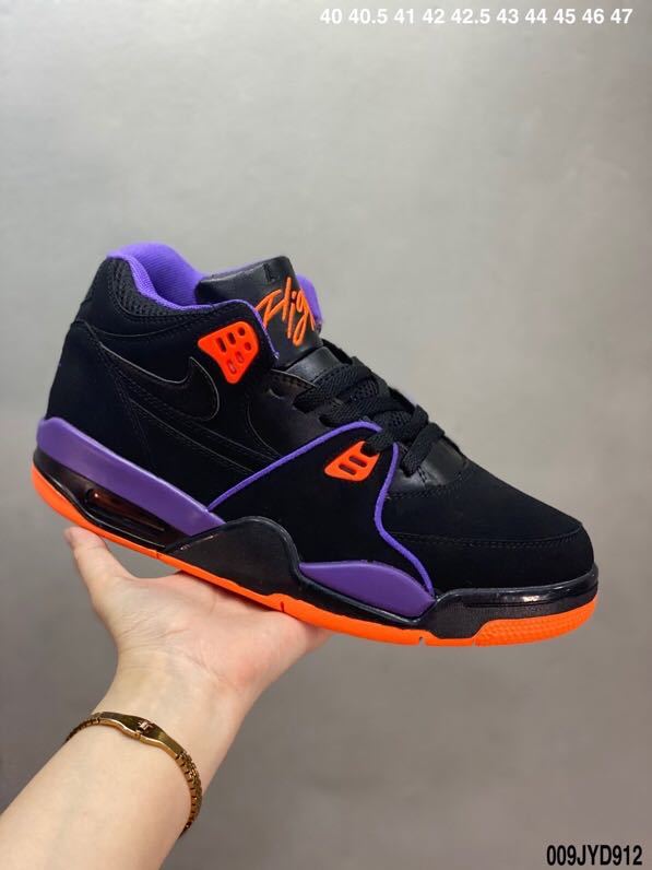 Nike Air Flight 89 Raptors Sneakers in Black Purple Orange - product image from the listing.