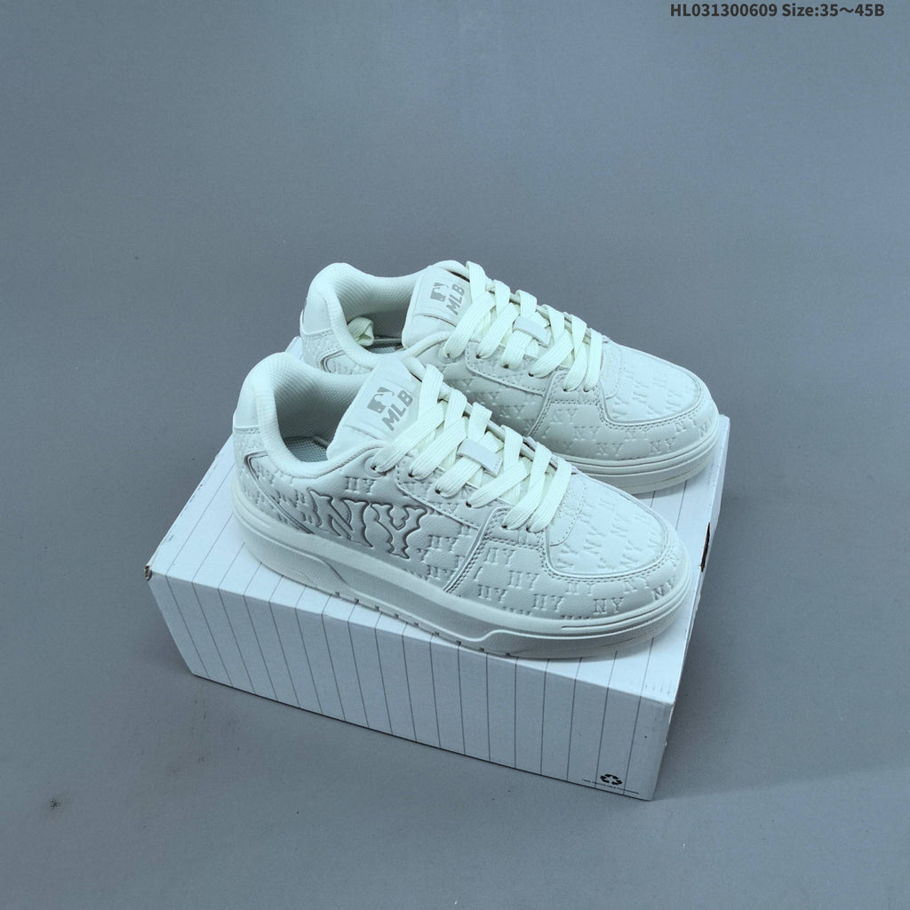 White MLB NY Low-Top Platform Sneakers - product image from the listing.