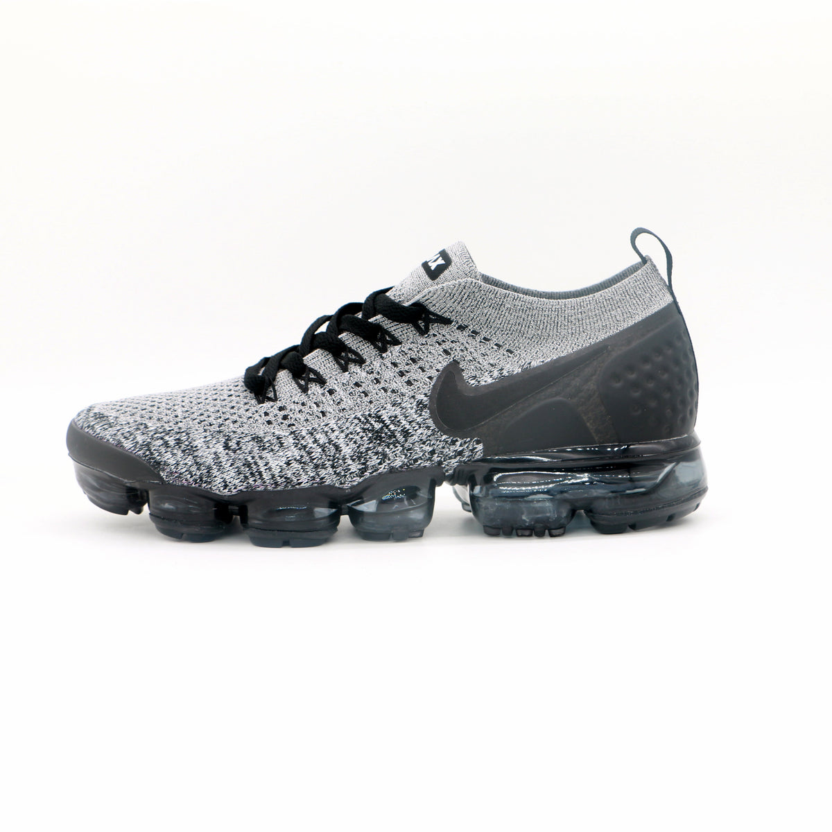 Grey and Black Nike Air VaporMax Flyknit 2 Sneakers - product image from the listing.