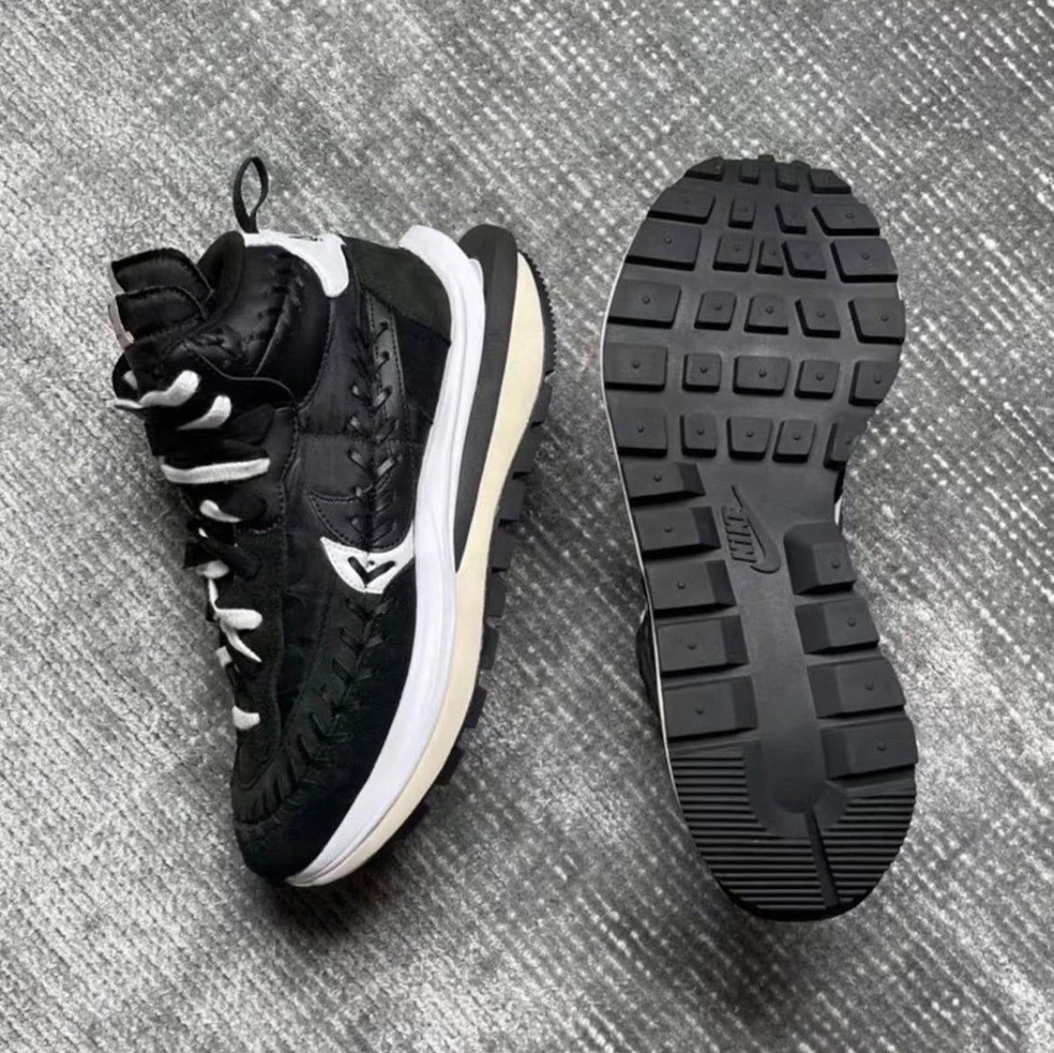 Nike VaporWaffle DH9186-001 Sneakers in Black and White - product image from the listing.
