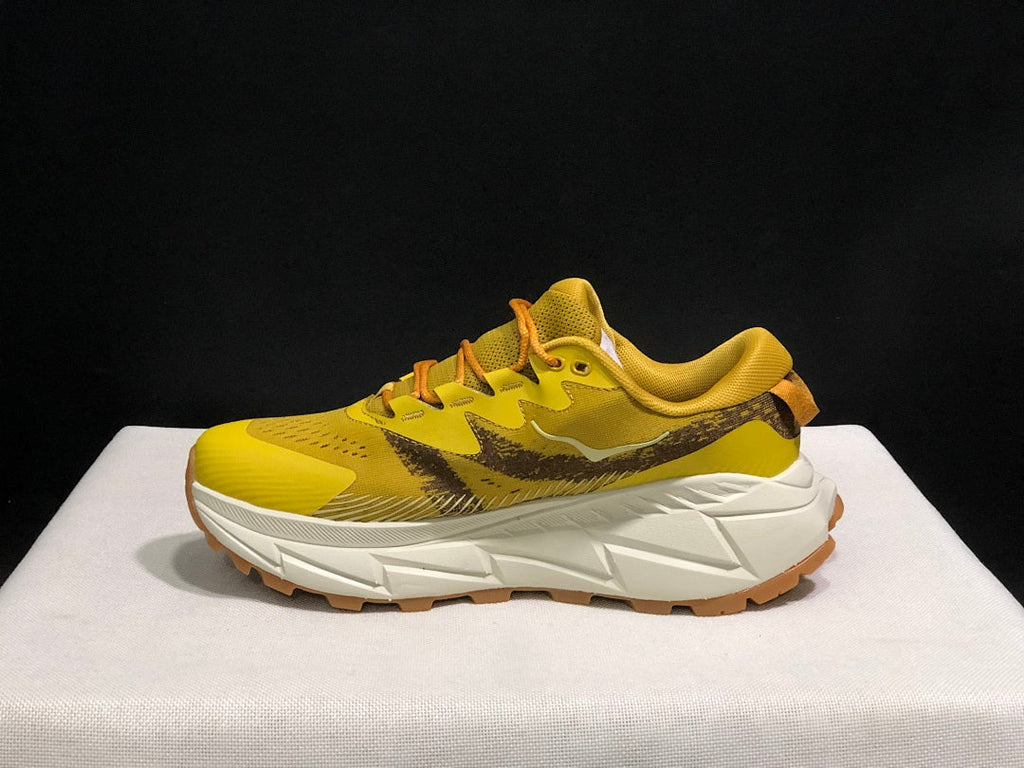 Yellow HOKA Skyline Float X Trail Running Shoes - product image from the listing.