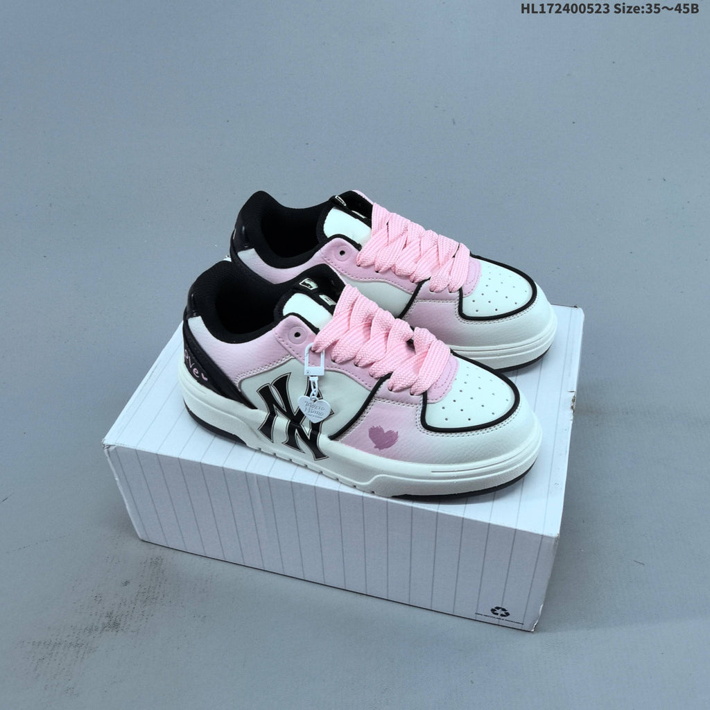 MLB Chunky Liner Low-Top Sneakers in Pink White Black - product image from the listing.