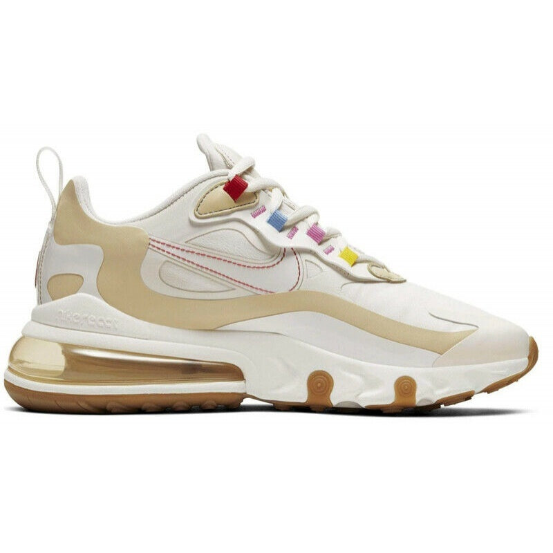 Nike Air Max 270 React CQ0208-101 Sneakers, in Cream and Tan - product image from the listing.
