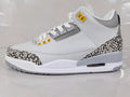 Air Jordan 3 Retro White Grey Orange Sneakers - product image from the listing.