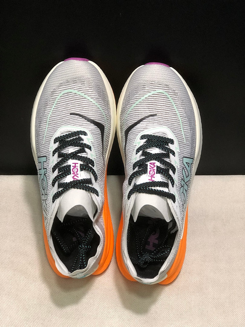 Gray and Orange HOKA Mach X 2 Running Shoes - product image from the listing.