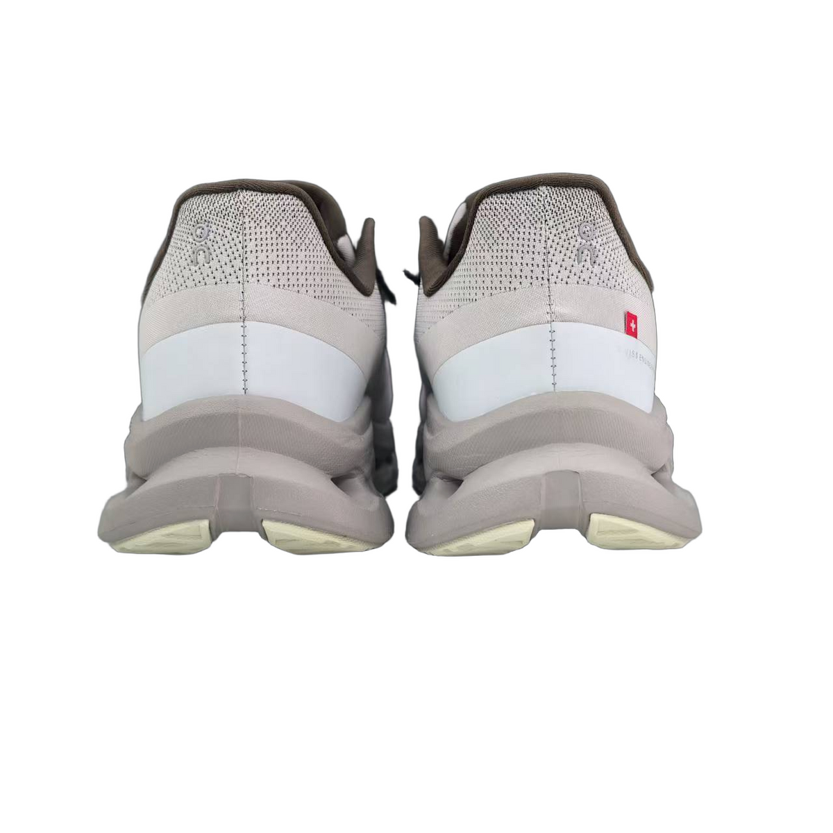 Light Gray and Taupe On Cloudmonster Running Shoes - product image from the listing.