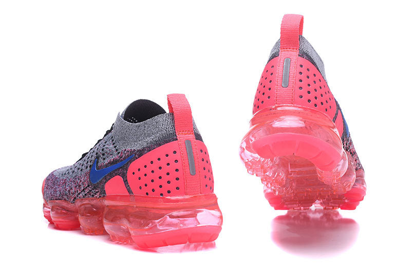 Nike Air VaporMax Flyknit 2 Grey and Bright Crimson Trainers - product image from the listing.