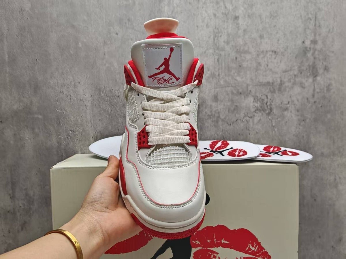 Air Jordan 4 Retro 'Valentine's Day 2026' Pale Ivory / Sierra in Red - product image from the listing.
