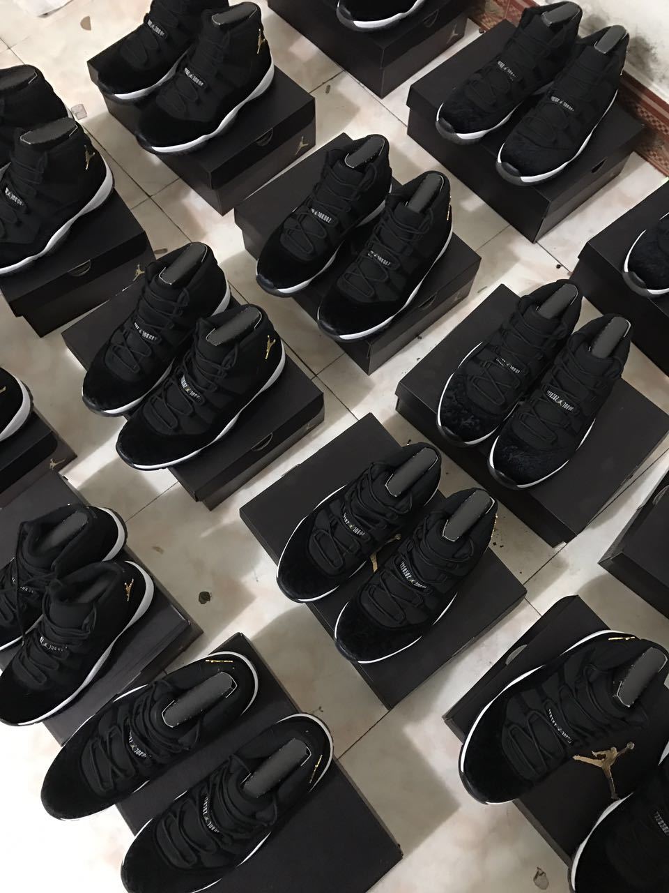 Jordan 11 Black Velvet High-Cut Sneakers - product image from the listing.