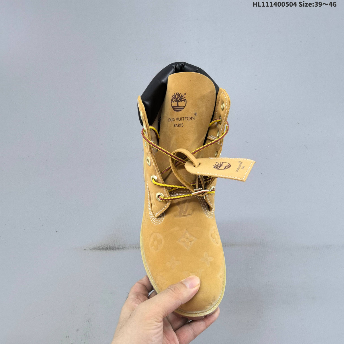 Timberland 6-Inch Style High-Cut Boots, Wheat Monogram - product image from the listing.