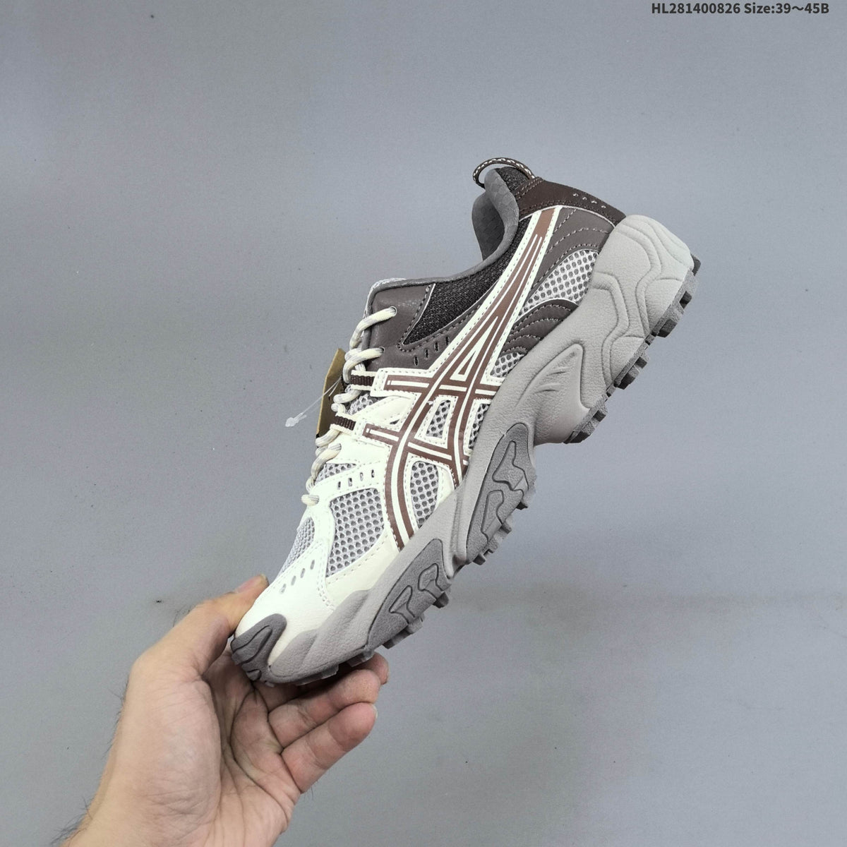 ASICS GEL-NANDI NR Sneakers in Cream, in Gray and Brown - product image from the listing.