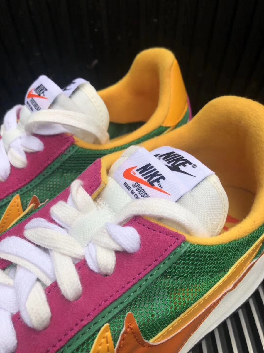 Nike LDV Waffle Sacai BV0073-301 Sneakers in Green Pink - product image from the listing.