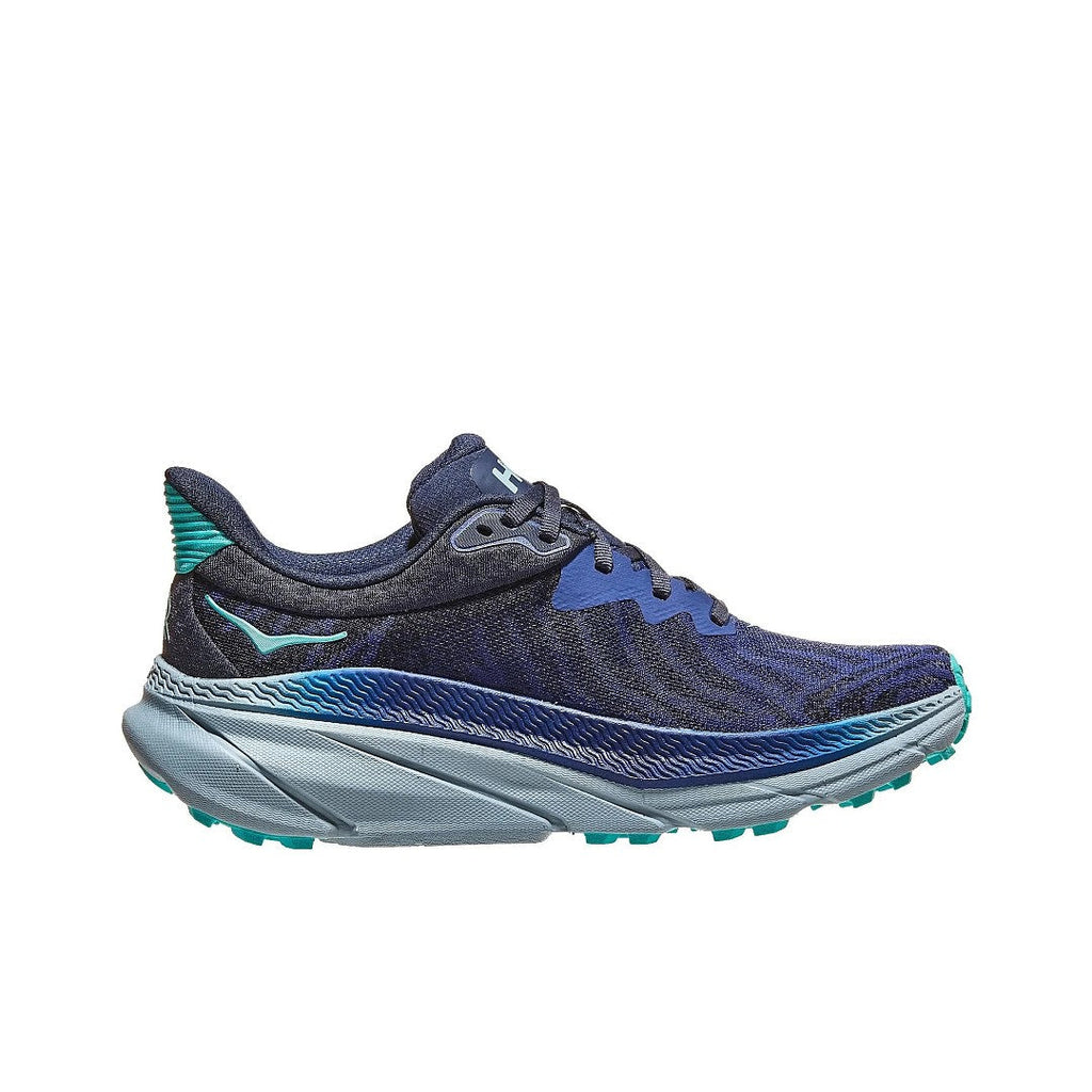 HOKA Challenger 7 Trail Running Shoes, in Navy and Teal - product image from the listing.