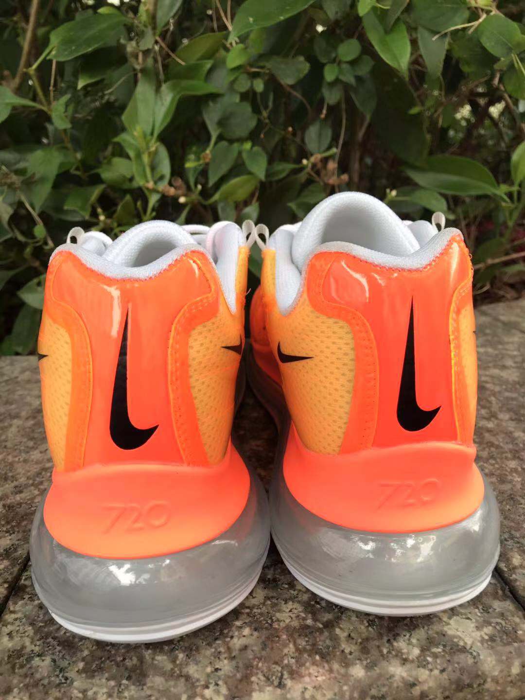 Orange and Yellow Nike Air Max 720 Sneakers - product image from the listing.