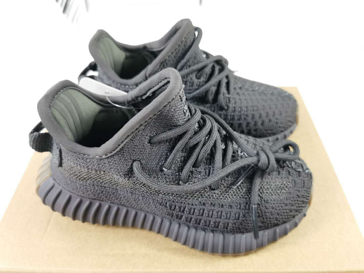 Black and Gum Yeezy 350 V2 Kids Sneakers - product image from the listing.