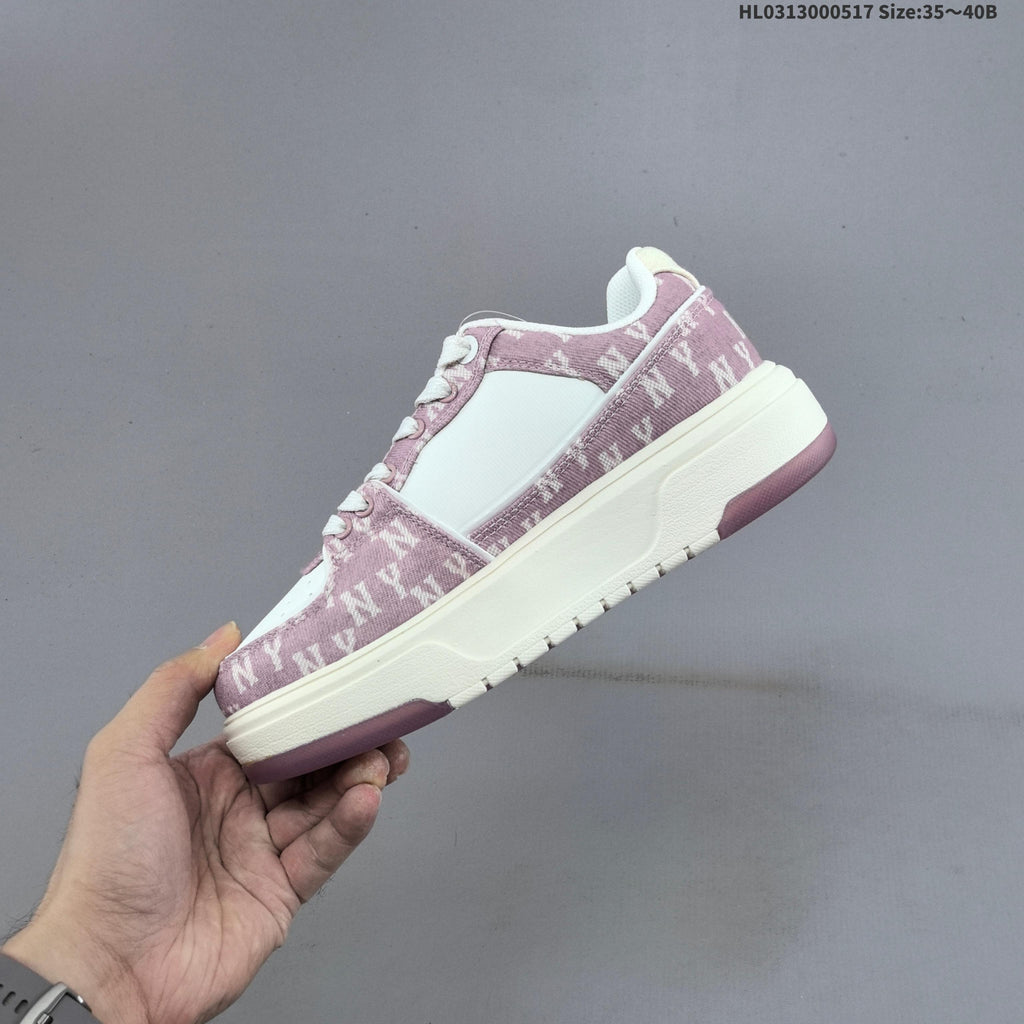 MLB Chunky Liner Low-Top Sneakers in Mauve and in White - product image from the listing.