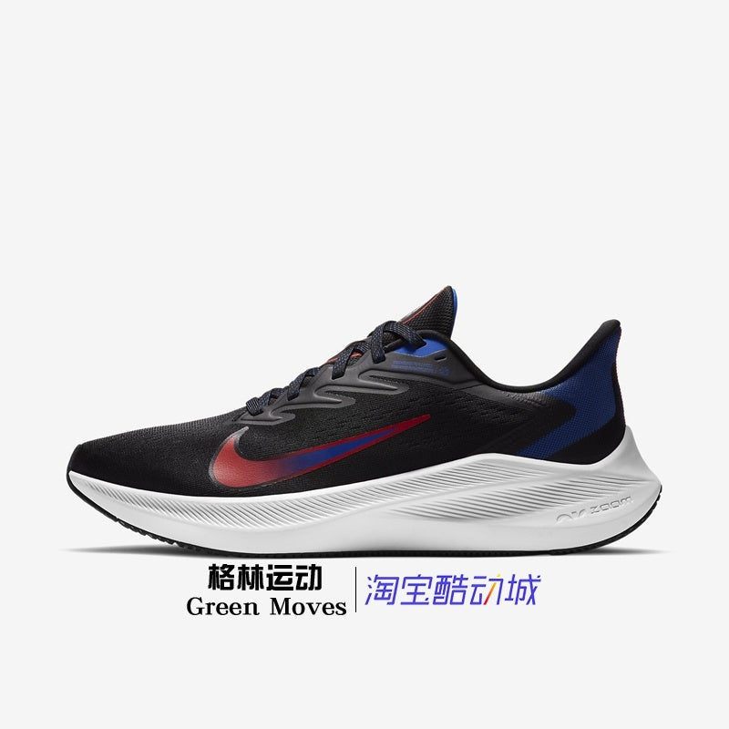 Nike Zoom Winflo 7 Running Shoes in Black Blue Red CJ0291-006 - product image from the listing.