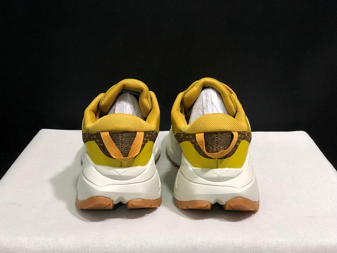 Yellow HOKA Skyline Float X Trail Running Shoes - product image from the listing.