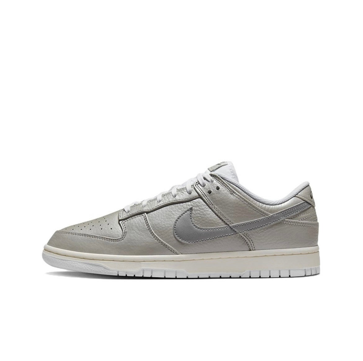 Nike Dunk Low Sneakers in Metallic Silver DX3197-095 - product image from the listing.