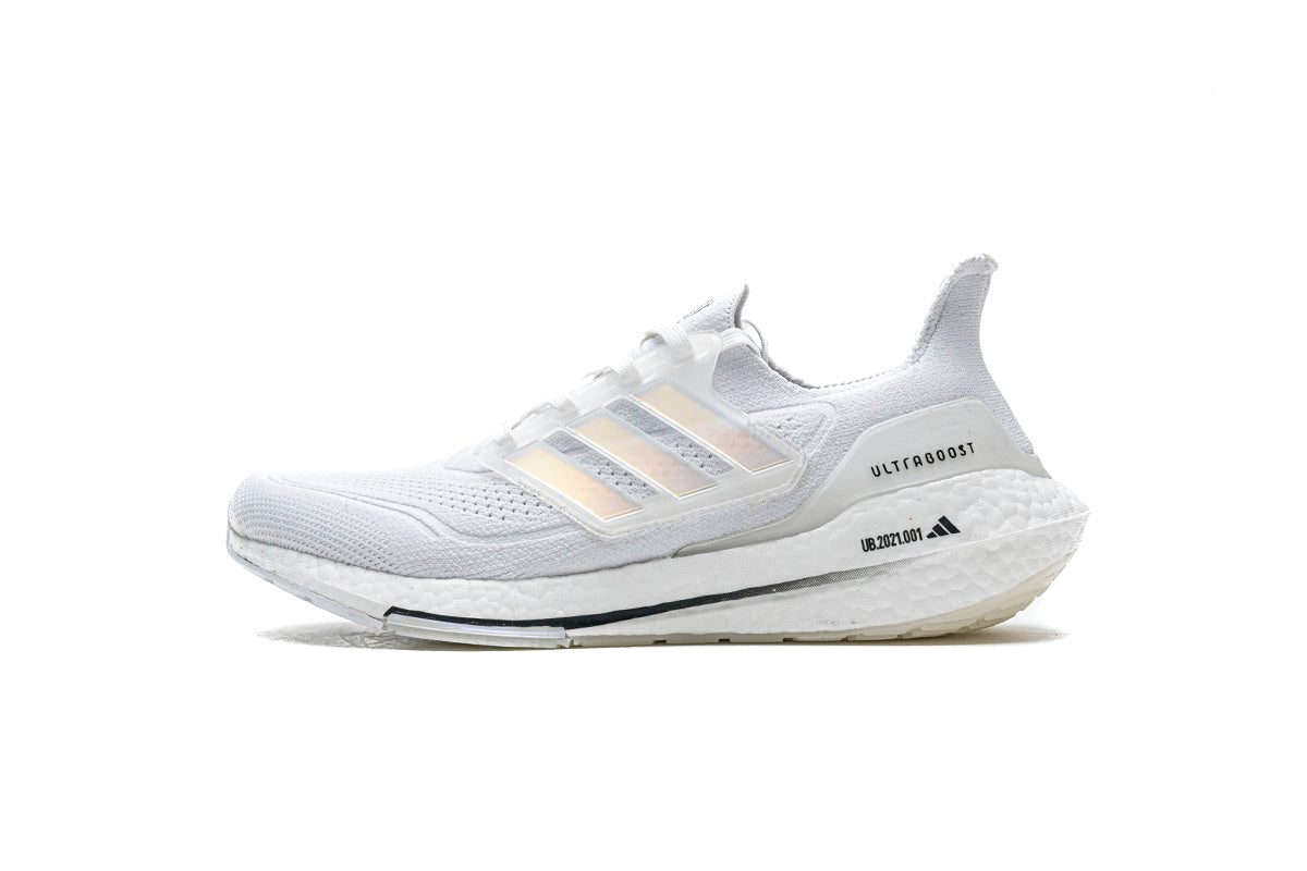 adidas UltraBoost 21 Running Shoes in White FY0846 - product image from the listing.