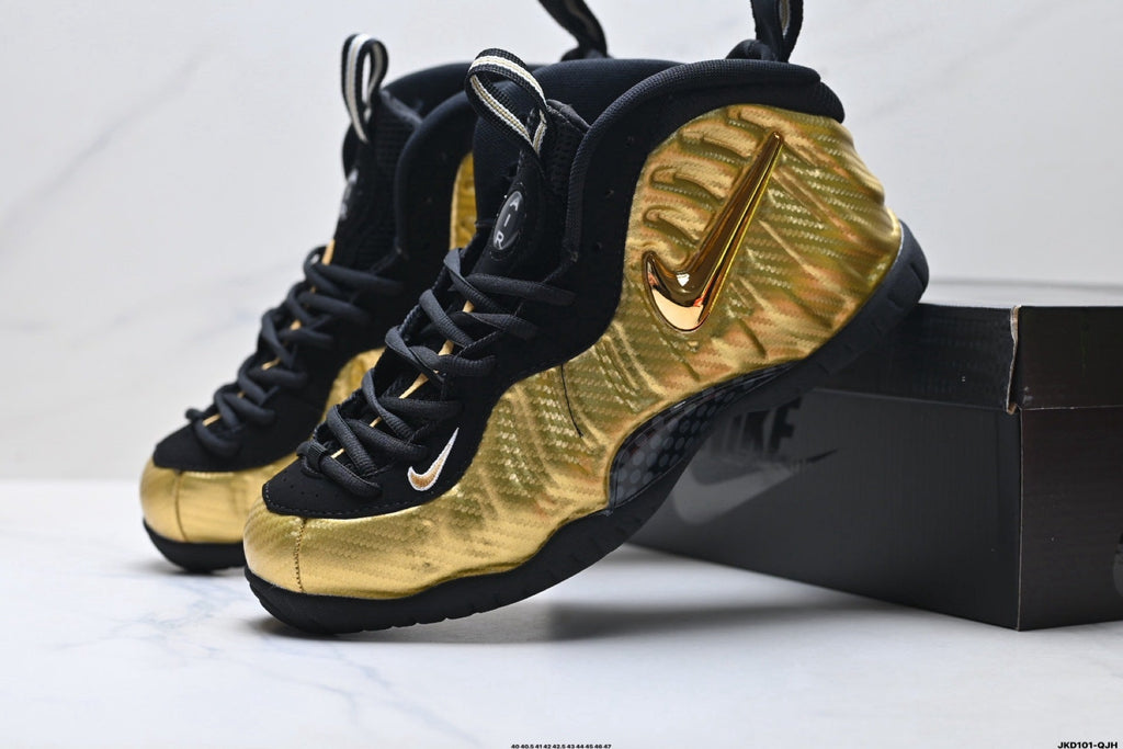 Nike Air Foamposite One Penny Hardaway Sneakers in Black Gold - product image from the listing.