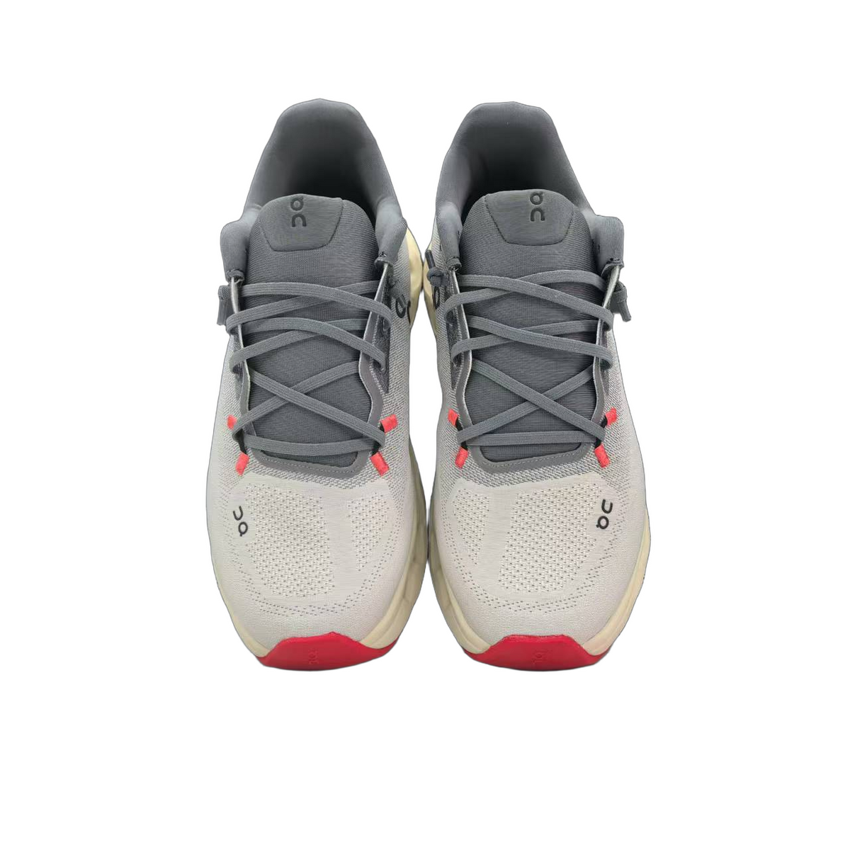 Light Gray and Red On Running Cloudmonster 2 Sneakers - product image from the listing.
