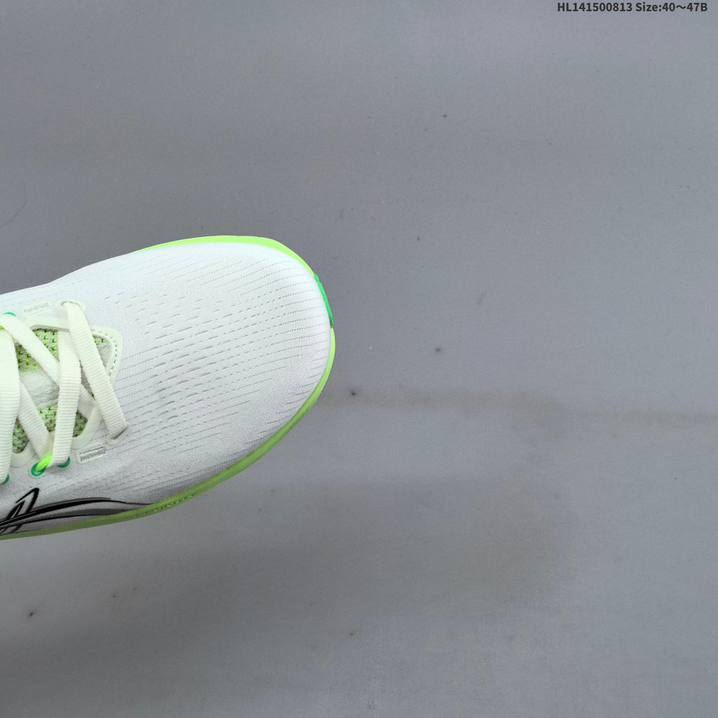 ASICS Gel-Nimbus 28 Running Shoes White Neon in Green - product image from the listing.