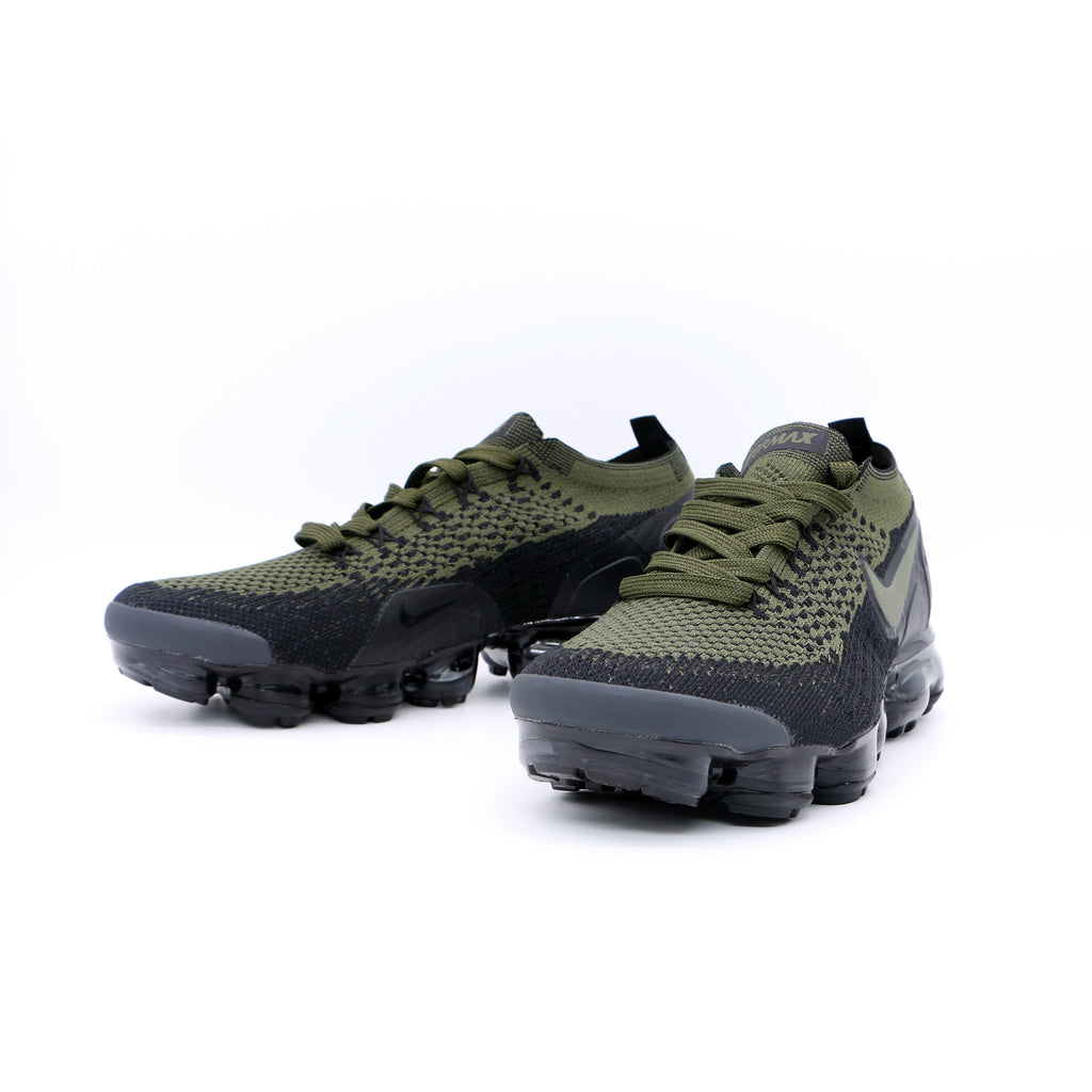 Nike Air VaporMax Flyknit Trainers, Olive Black, 942842-0089 - product image from the listing.