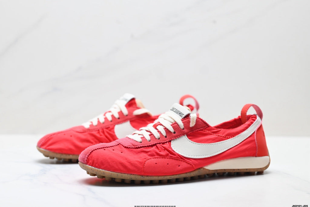 Red and White Nike Jacquemus Low-Profile Sneakers - product image from the listing.