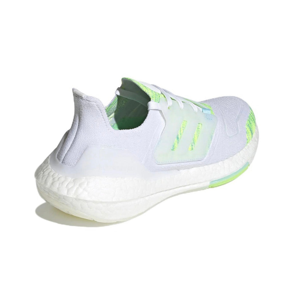 adidas UltraBoost 22 GX5926 Running Shoes in White and Green - product image from the listing.