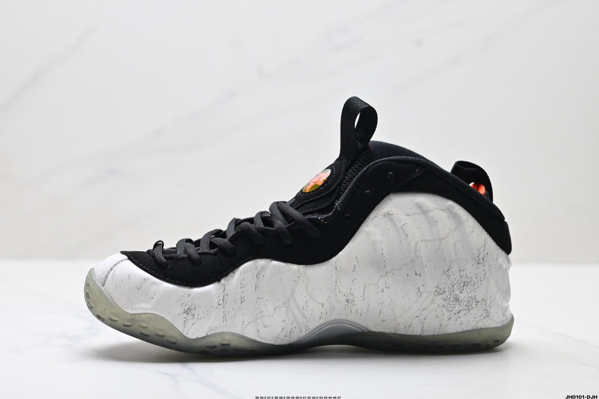 Nike Air Foamposite One Penny Sneakers in Black White Orange - product image from the listing.