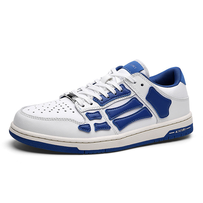White Low-Top Sneakers in and Blue MFS003-123 - product image from the listing.