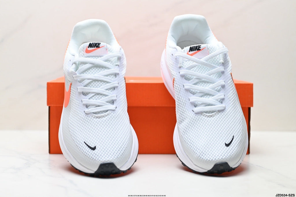 Nike Revolution 8 Running Shoes in White and Orange - product image from the listing.