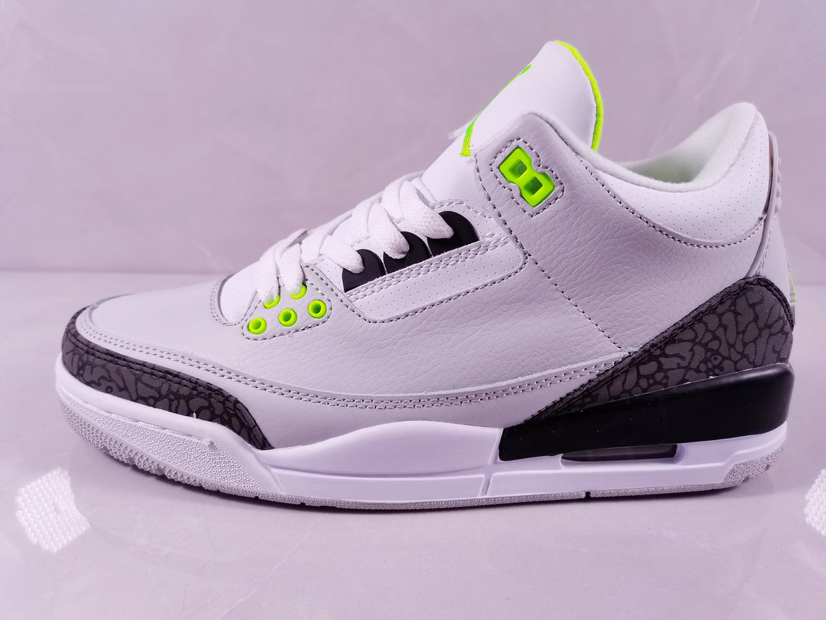 Air Jordan 3 Retro Grey Green Sneakers - product image from the listing.