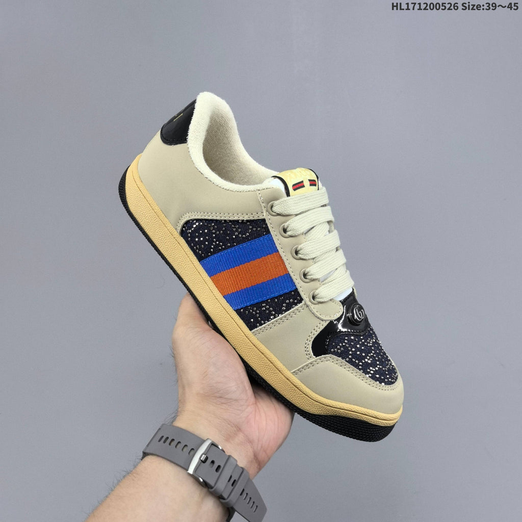 Gucci Screener Distressed Low-Cut Sneakers - product image from the listing.