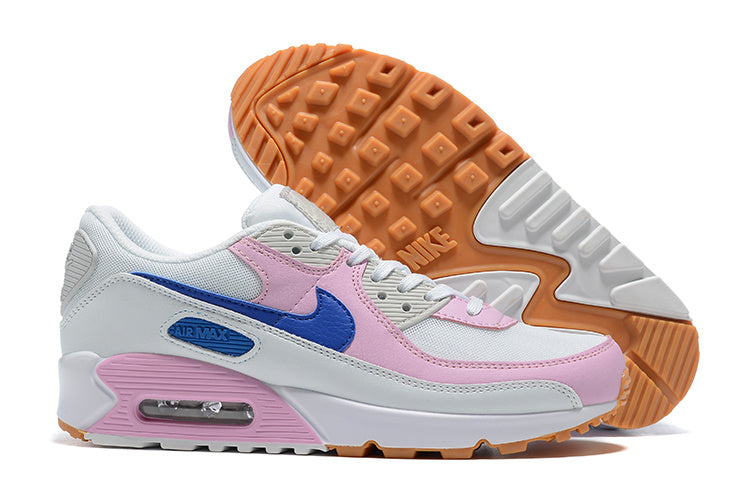 Nike Air Max 90 Sneakers in White Pink Blue DX3316-100 - product image from the listing.